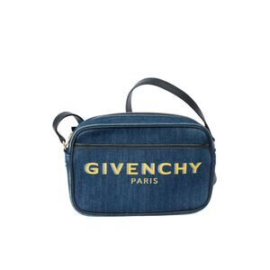 GIVENCHY Blue Denim Logo Bond Camera Bag